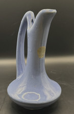 Vintage Niloak Ewer Glossy Light Blue Pottery Original Label 7.25