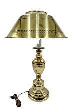 Vtg 1970s MCM Brass Toned Tole Lamp 24” Tall Underwriters Laboratory Estate Find picture