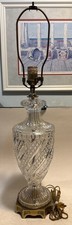 Ethan Allen Crystal Cut Clear Urn Table Lamp Light picture