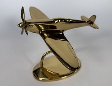 Vintage Bates Brass of Birmingham Spitfire Airplane Desk Model World War II WW2 picture