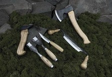 7Pcs Hand Forged Wood Carving Tools Set Woodworking Chisels Leather Roll Craft  picture