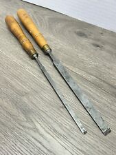 Vintage Buck Bros Brothers Set Of Two Chisels 1/4” & 1/2”Beveled Edge Vintage picture