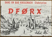 QSL Card - Bad Kreuznach, Germany - DF0RX - 1987 - Drawing of Town Postcard picture