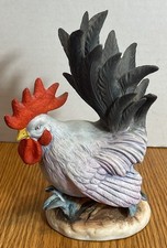 Vintage Lefton China Hand Painted Porcelain Rooster Figurine Country Rustic Farm picture