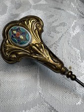  Antique Hatpin Gold Tone Hat pin Fancy Glass Center 12” picture