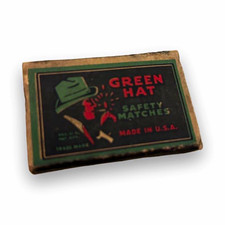 Vintage Green Hat Safety Matches Matchbook Cover Albert Pick Co. Inc. Chicago picture