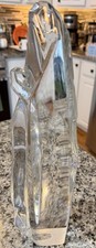 Vintage Nambe Madonna & Child 13” Heavy Lead Crystal Statue 6 lbs picture