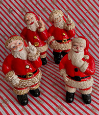 Vintage  Santa’s spaghetti trim large size set of 4 picture