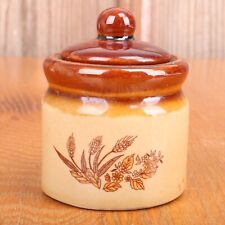 Small Brown Drip Lidded Jar Candle Wheat Pattern picture