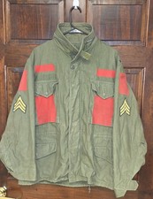 Vintage 1967 US Army M65 Field Jacket Medium Short OG107 Sergeant Red Panels picture