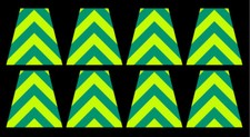 8 Reflective Fluorescent Yellow and Green Chevron Fire Helmet Tetrahedrons Tets picture
