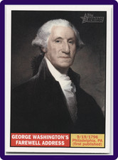 GEORGE WASHINGTON'S FAREWELL ADDRESS 2008 TOPPS AMERICAN HERITAGE ⌁ #106 picture