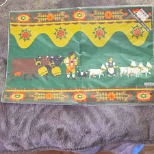 Kreier Pure Linen Rectangular Tablecloth Novelty Animals Theme Green Brown picture