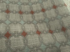 Vintage Woven Jacquard Linen Trellis Tan/Brick/Melon Super High End 42x51+22x40 picture