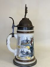 Vintage 1907-1910 Made IN Germany Lithophane military  Beer Stein  picture
