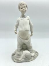 Vintage Nao LLADRO porcelain figurine boy with cat at chamberpot Matte Finish picture