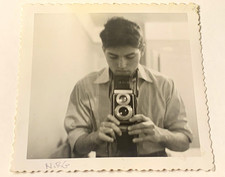 Vtg original B&W young Stanley Kubrick self portrait Rolleiflex camera 1940s 50s picture