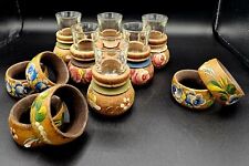 (6) Vnt Wooden Shot Glasses Holders And Napkin Rings picture
