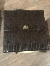 Vintage Brown Faux Snake/Crocodile 12 inch LP Record Case Vinyl Storage  picture