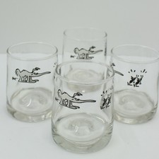 VTG Johnny Hart BC Comics Ice Age Juice Glasses Set of 4 Anteater Ants Barware picture