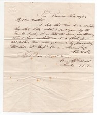 1854 Letter sent from San Francisco to New York sending Brother 250 Dollars picture