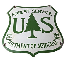 Vintage Forest Service Porcelain Sign - Agricultural National Park Gasoline Sign picture