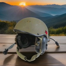 Vintage US Military DH-132A CVC Tanker Helmet Cold War Armored Crewman Comms Lg. picture