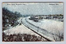 Cleveland OH-Ohio, Winter Scene Rockefeller Park, Antique Vintage Postcard picture