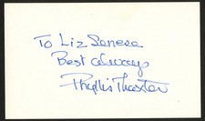 Phyllis Thaxter d2012 signed autograph 3x5 card Actress MaKent in Superman R475 picture