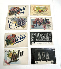 Lot of 8 Antique Large Letter First Name Greeting Postcards Early 1900's picture