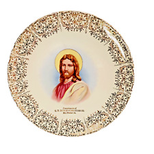Vintage Gold Accents Jesus Christ Christian Compliments By G.D. Duhon Plate picture