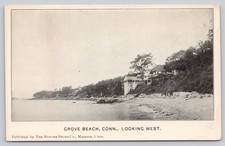 Grove Beach, Connecticut Coastline RPPC Postcard Madison Conn. Hunter Photo Co. picture