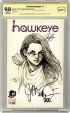 All New Hawkeye #1 Oum Phantom Sketch CBCS 9.8 Witnessed Sig 2016 picture