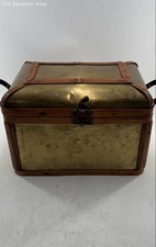 Vintage Gold Brown Double Handle Rectangular Shaped Collectible Storage Box picture