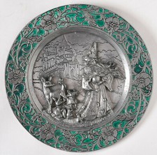 Michael Ricker Wizard with Animals 3D Pewter Mythology Plate 2/3000 1987 Rare picture