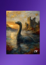 Loch Ness Monster Fine Art Portrait ACEO Giclee | Cryptid Print picture