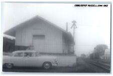 c1962 CB&Q Depot Russell Iowa Railroad Train Depot Station RPPC Photo Postcard picture