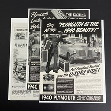 Vintage 1939 1948 Plymouth Luxury Ride Automobile Car Print Ad Lot of 3 Chrysler picture