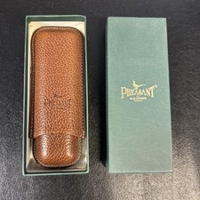 Pheasant By R.D. Gomes Spain Brown Leather 2 Cigar Case NOB picture