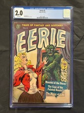 Eerie #3 CGC 2.0 White Pages.  Pre Code Horror / golden Age.  Joe Kubert Art picture