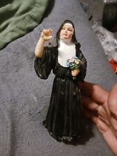 RARE  Antique Saint Rita Throwing Up A Peace Sign To JC picture