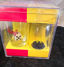 Got Liquor 2pc Shot Glass Set w/ Dice Gift Box, 3 oz Clear Painted Glass picture