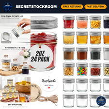 24 Pack Mini Mason Jars 2 oz - Small Glass Storage Containers with Lids, Bulk Se picture