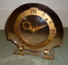 Smiths ART DECO Mantel Clock Glass & Metal - Wind Up Movement not Working picture