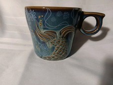 STARBUCKS 2014 Siren MERMAID Tail Blue Ceramic Anniversary Coffee Cup Mug RARE picture
