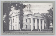 Vandalia, Illinois Old Capitol Building Clear View Postcard Posted 1943 picture