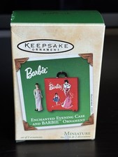 HALLMARK 2002 ENCHANTED EVENING CASE AND BARBIE MINIATURE ORNAMENT picture