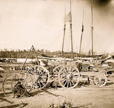 Broadway Landing, Supply Boats And Stores 1863 OLD PHOTO PRINT picture