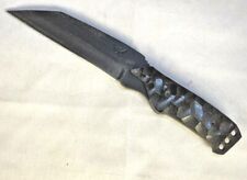 OwlTown Knives Fixed Blade Black powder Coat Tactical Fighter - D2 Chisel Tanto picture