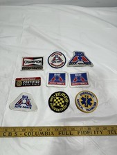 Vintage Automotive Embroidered Patch Lot Champion Big A Auto Parts Racing EMT 9 picture